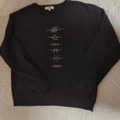希少 公式 ナルト 疾風伝 スウェット 黒 M 暁 抜け忍 漢字 刺繍 額当て 