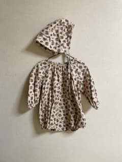 lala レトロ花柄ロンパース  ボンネット付のサムネイル