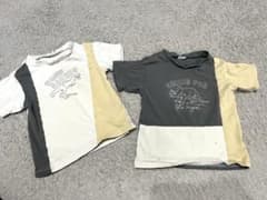 恐竜Tシャツ2枚とシンプル黒Tシャツセット 100cmのサムネイル