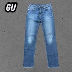 GU メンズ デニムパンツ ブルー