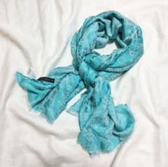 エトロETROペイズリー総柄シルクレーヨンカシミヤ大判ストールショールターコイズ エトロETROペイズリー総柄シルクレーヨンカシミヤ大判ストールショール