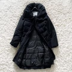 プラステ ロング ダウンコート ショールカラー 2way ブラック 女優襟