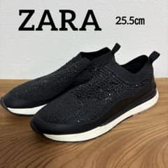 ZARA ビジュー装飾 スリッポンスニーカー 黒 25.5㎝ - メルカリ