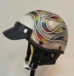 ショーティヘルメット　ポリスヘルメット ブルーリボンエイジング塗装 ショーティヘルメット ポリスヘルメット ブルーリボンエイジング