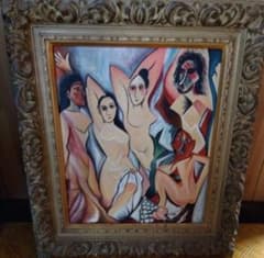 ピカソ 肉筆 アビニョンの娘達 油絵模写画 パブロ ピカソ 肉筆 アビニョンの娘達 油絵模写画 - メルカリ