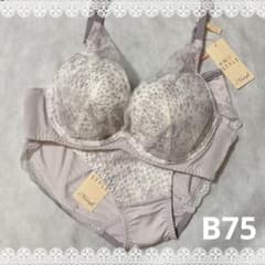 アモスタイル　夢みるブラDeepV クール＆ショーツ　B75　新品　パープル系のサムネイル