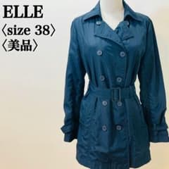 ELLE 엘 트렌치 코트 38 네이비 레이디스 벨트 첨부