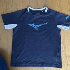 ミズノ ネイビー Tシャツ ラグランスリーブ