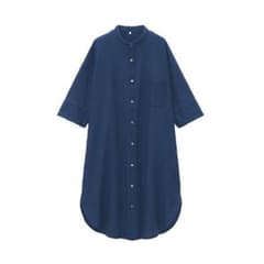 無印良品　インド綿オックス7分袖ワンピースのサムネイル