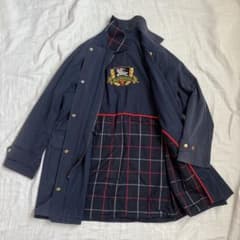 美品☆バーバリーズ ステンカラーコート 金ボタン ノバチェック 刺繍