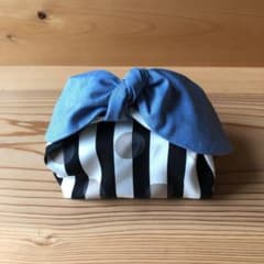 お弁当袋 ストライプ×ブルーダンガリーのサムネイル