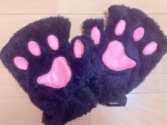 猫耳カチューシャ 肉球グローブ セット コスプレ 仮装のサムネイル