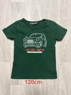 VANDASH のりもの 車柄プリントTシャツ グリーン 120cmのサムネイル