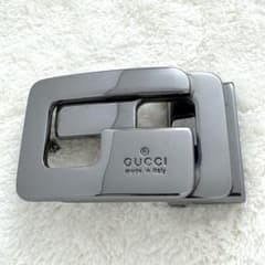 美品 GUCCI グッチ バックルのみ ブラッククローム系 Gロゴ ベルトパーツ 美品 GUCCI グッチ バックルのみ ブラッククローム系 Gロゴ ベルト