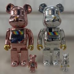 ベアブリックJ.S.B 400% & 100% シルバー ローズゴールド セット 