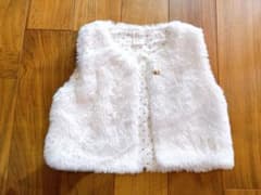 H&M キッズ フェイクファー ベスト ホワイト 92cmのサムネイル