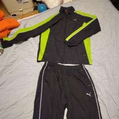 ひ*ろ様 PUMA ピステ 上下セット ブラック ライムグリーン サイズ:XOのサムネイル