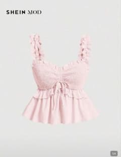 SHEIN MOD ピンク シャーリング キャミソールのサムネイル