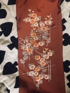半襟 茶色に花柄の お洒落な半襟です！！のサムネイル