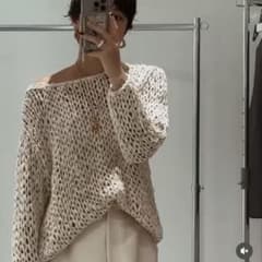 machatt マチャット テープヤーンオフショルニット アイボリー 新品同様 m26376203215_1.jpg?1774881422