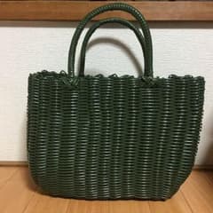 新品 かごバッグ グリーン バスケット 籠バッグ カゴバッグのサムネイル