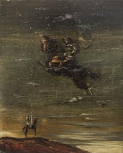 角浩　星空 （ドンキホーテの幻想）真作　油彩画 角浩 星空 （ドンキホーテの幻想）真作 油彩画 - メルカリ