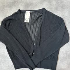 UNIQLO メッシュ編みカーディガン Mサイズ ブラックのサムネイル