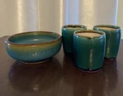 北海道 小樽窯 小樽焼 湯呑3客 中鉢 計4点セット - メルカリ