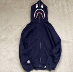 A BATHING APE シャークパーカー ネイビー M