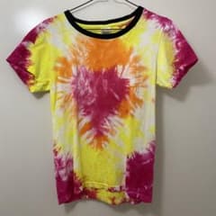 【新品手染め】タイダイ柄 WMサイズ　半袖Tシャツ ピンク イエロー オレンジのサムネイル