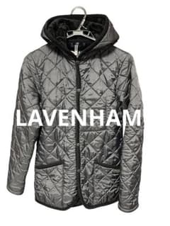 LAVENHAM キルティングジャケット ブラック フード付き　裏ボア　38のサムネイル