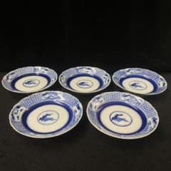 古伊万里 染付 双兎文 稜花膾皿 5客セット - メルカリ