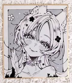 手描き アナログ イラスト オリジナル 色紙 - メルカリ