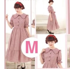 セット売り⭐️青木美沙子　ギンガムチェック　ワンピース　レッド　ビジュー靴下　黒のサムネイル
