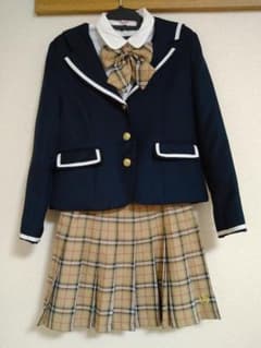 年末限定 ピンクラテ セーラー ベージュ チェック 160 卒服のサムネイル