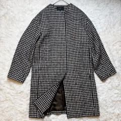 りく様美品 23区 千鳥格子 ツイード ノーカラー ロングコート 23年製 6. りく様美品 23区 千鳥格子 ツイード ノーカラー ロングコート 23年製 6