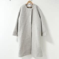 2025AW✨スピックアンドスパン シャギーコクーンコート グレーB - メルカリ