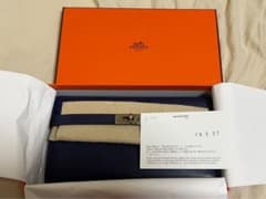 HERMES ネイビー レザー 長財布のサムネイル