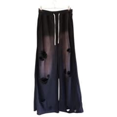 Danke Schön. ダメージ加工 ワイドスウェットパンツ 黒のサムネイル