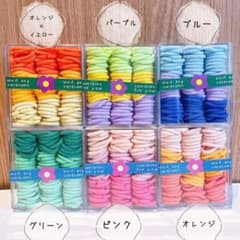 90本セット ケース付き ミニ ゴム ３種類 ヘアゴム 子供 セット 髪飾りのサムネイル