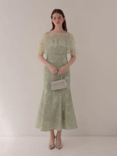 チュールフリルボレロペイントマーメイドワンピースドレス結婚式