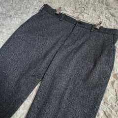 【美品/50】ジョゼフオム ヘリンボーン コットン ウール スラックス グレー