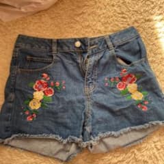 花柄デニムショートパンツのサムネイル