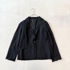 テーラードジャケット（L)シングル ボタン オフィス ポケット 黒 千趣会