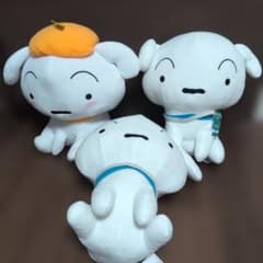 クレヨンしんちゃんめちゃもふぐっとぬいぐるみ　おすわりポーズのシロ3体まとめ売り