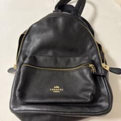 COACH ブラックレザー リュック F29550 - メルカリ