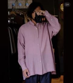25ss maatee&sons フリンジ シャツ 鉄焙煎 ピンク サイズ3 - メルカリ