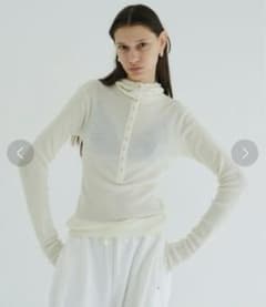 CLANE WOOL RIB HOODED TIGHT TOPS