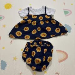 西松屋 ベビー服 上下セット ひまわり柄 80cmのサムネイル