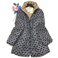 未使用タグ付　マレーラ　ダウンコート　リバーシブル　総柄　紺　ベージュ✨ 未使用タグ付 マレーラ ダウンコート リバーシブル 総柄 紺 ベージュ